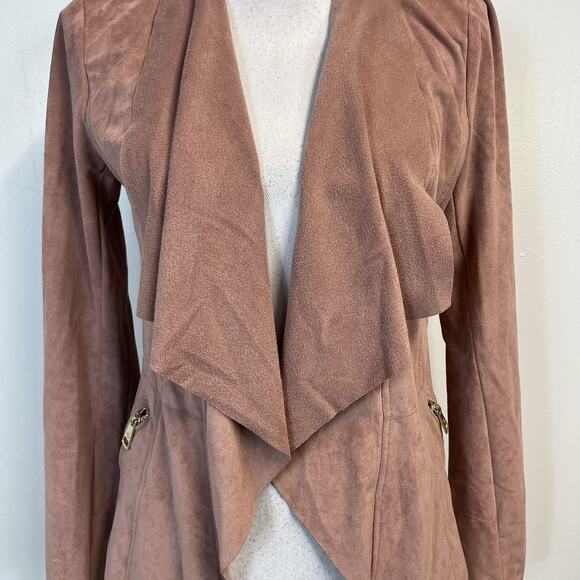 Adrienne Vittadini Blazer Jacket Women's Size XS Dusty Rose Waterfall Microfiber - Picture 3 of 8